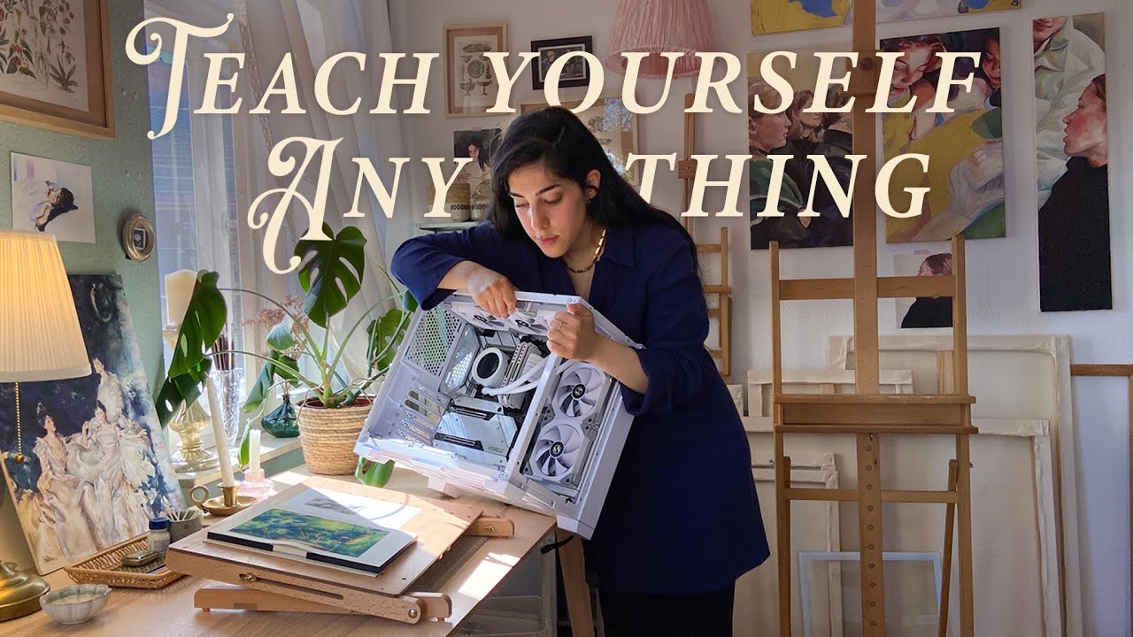 Teach yourself Anything - Building a PC, Watercolor Painting & Museum Visit - Cozy Art Vlog